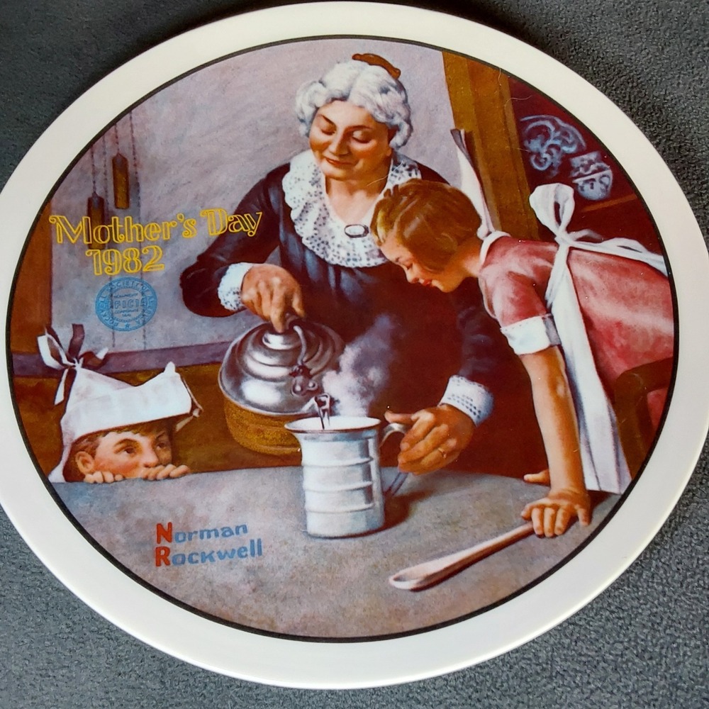 Norman Rockwell Mother's Day 1982, The Cooking Lesson, Plate Number 2812D‎